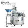 side of automatic filling and capping machine