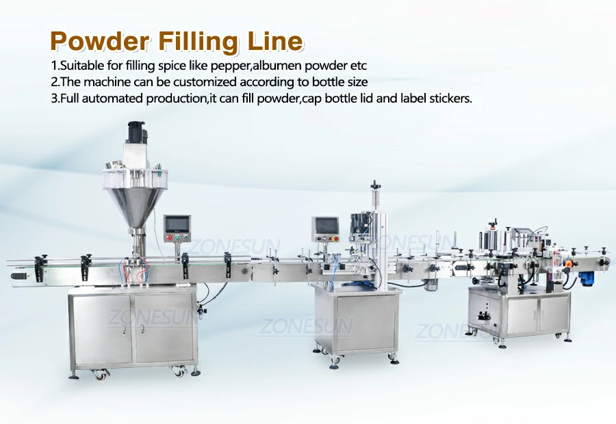 mesin labeling capping filling bubuk otomatis