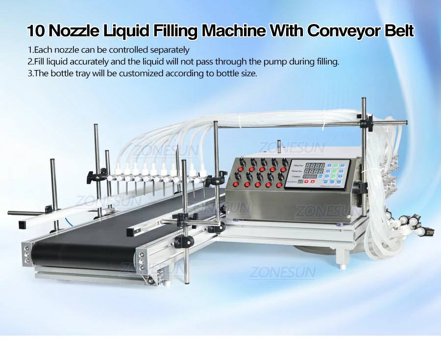 Automatic 10 Nozzles Small Bottle Filling Machine