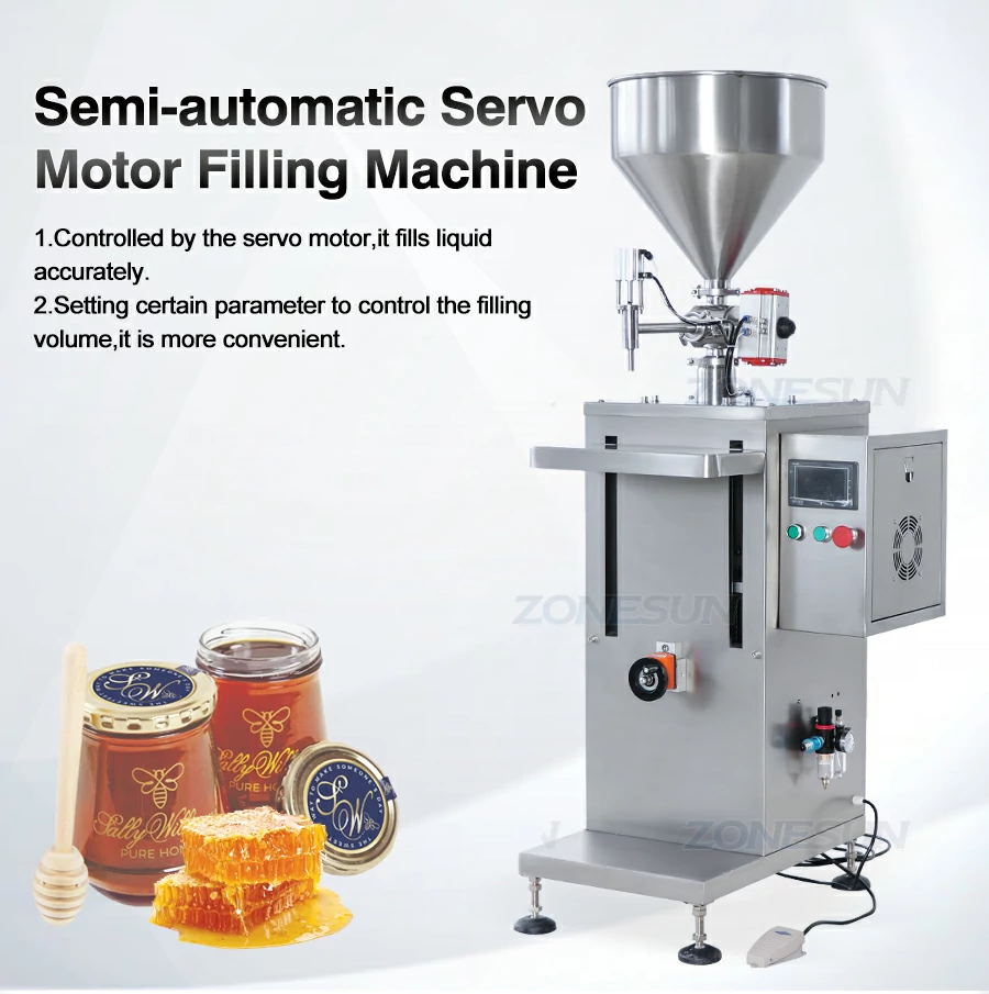 Máquina llenadora semiautomática servo