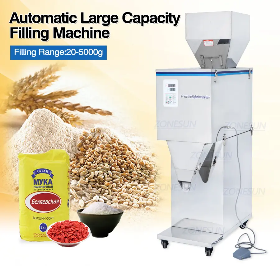Máquina llenadora y pesadora semiautomática de arroz