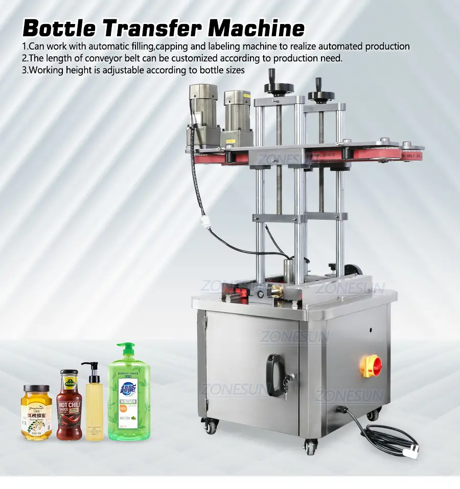 Máquina transportadora automática de botellas con pinzas