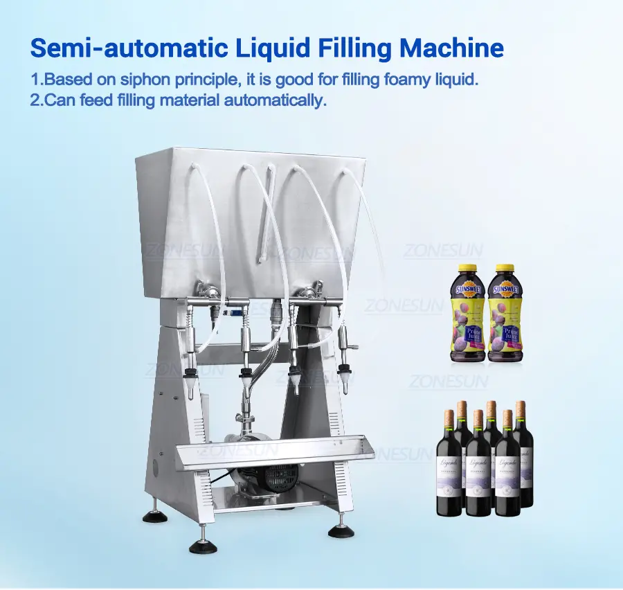 Llenadora semiautomática de botellas de vino