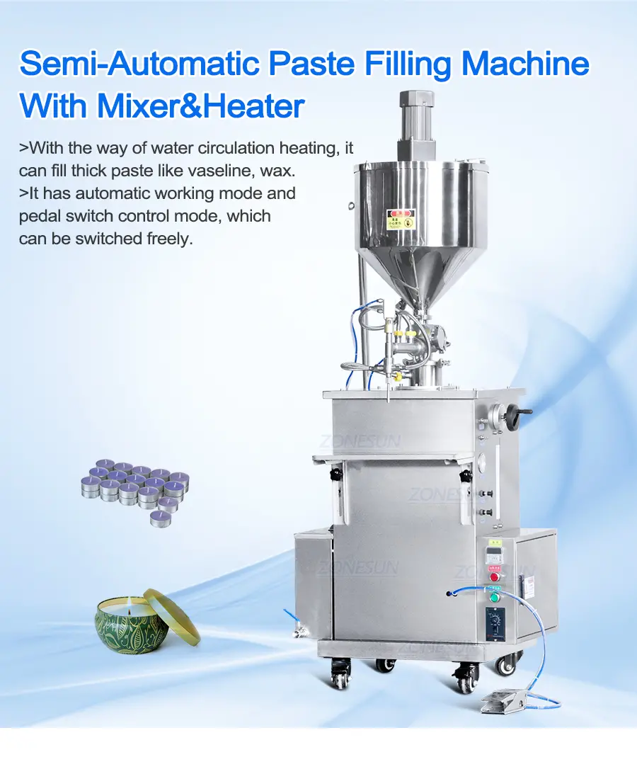 Máquina llenadora semiautomática de vaselina