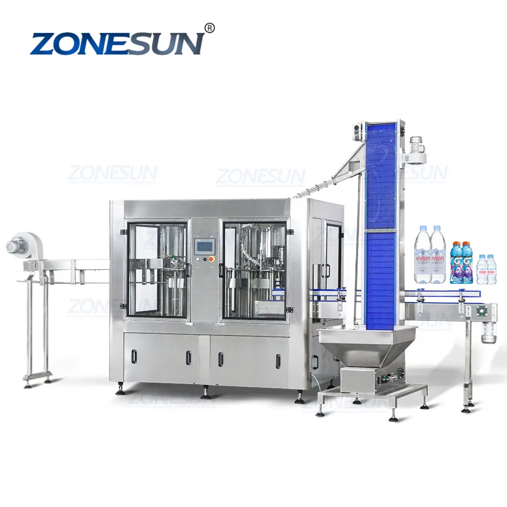 Máquina rotativa para el llenado y tapado de botellas de agua