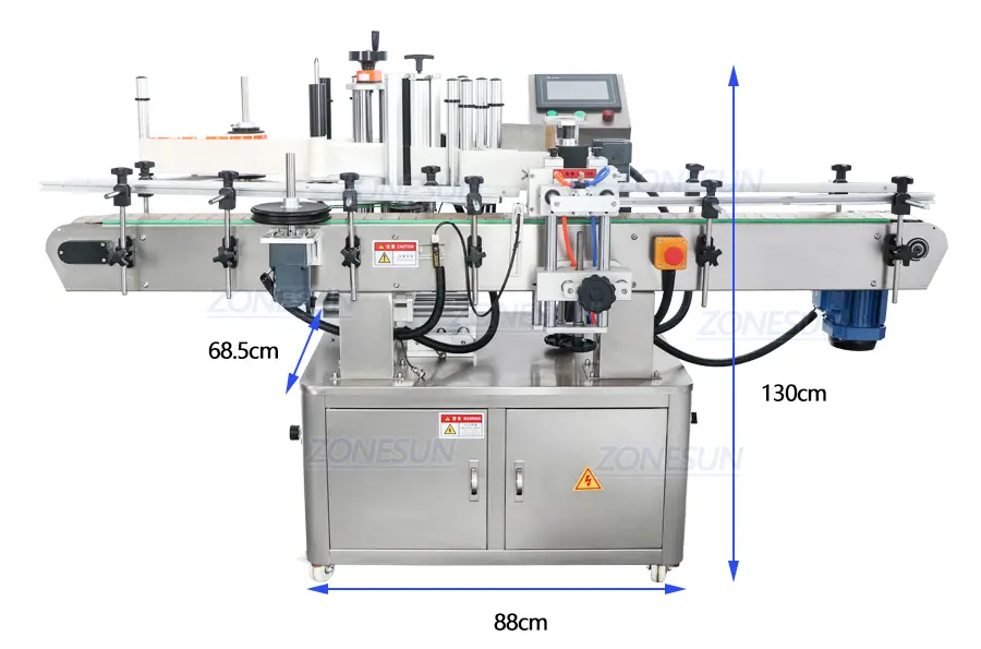 Diagrama de la máquina etiquetadora de botellas de solución líquida