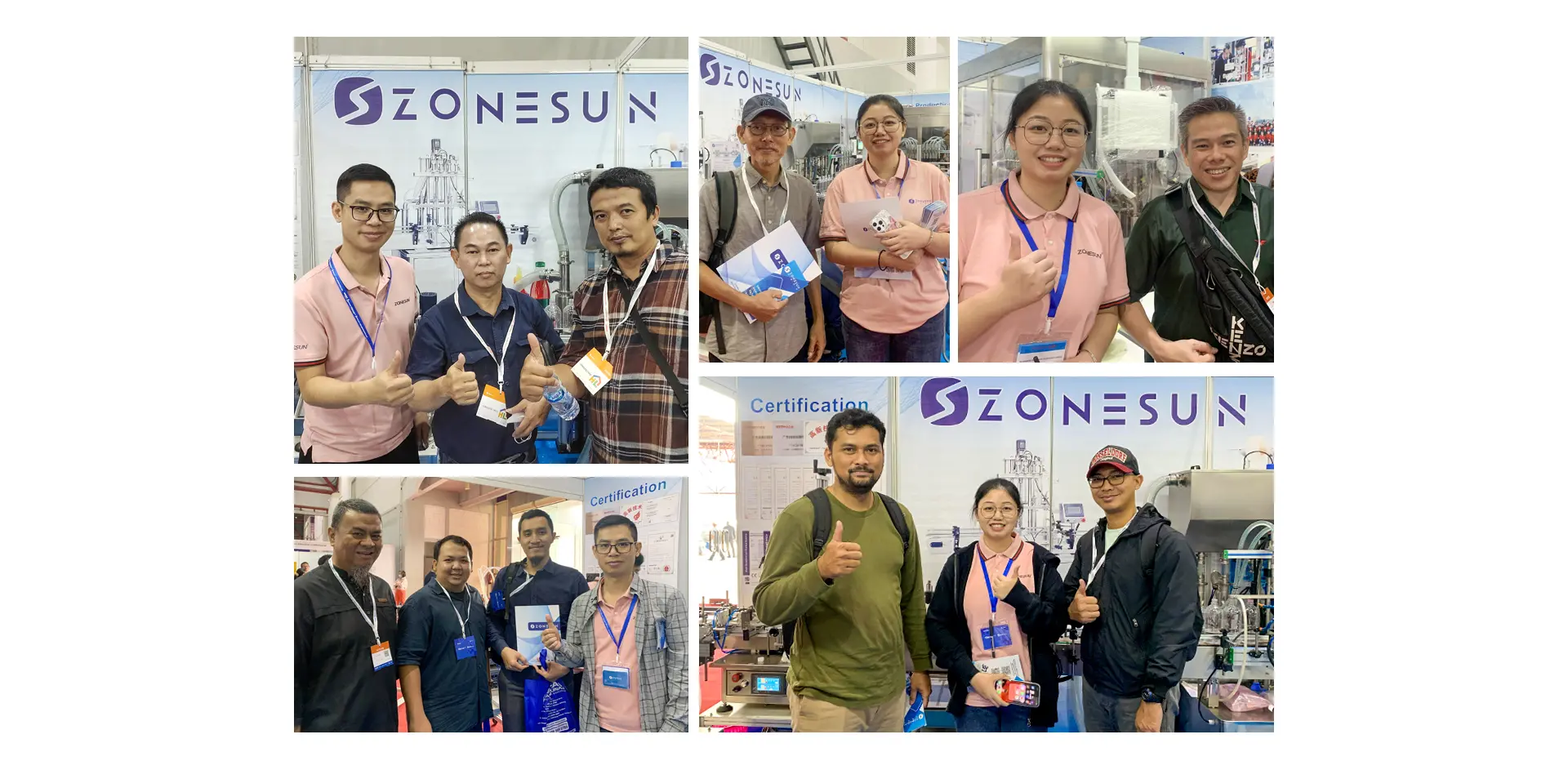 Фотографии команды ZONESUN с клиентами выставки