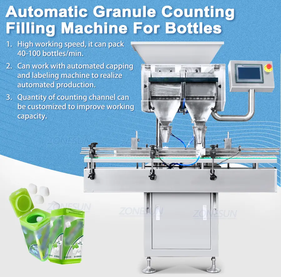 Máquina contadora y llenadora automática de tabletas