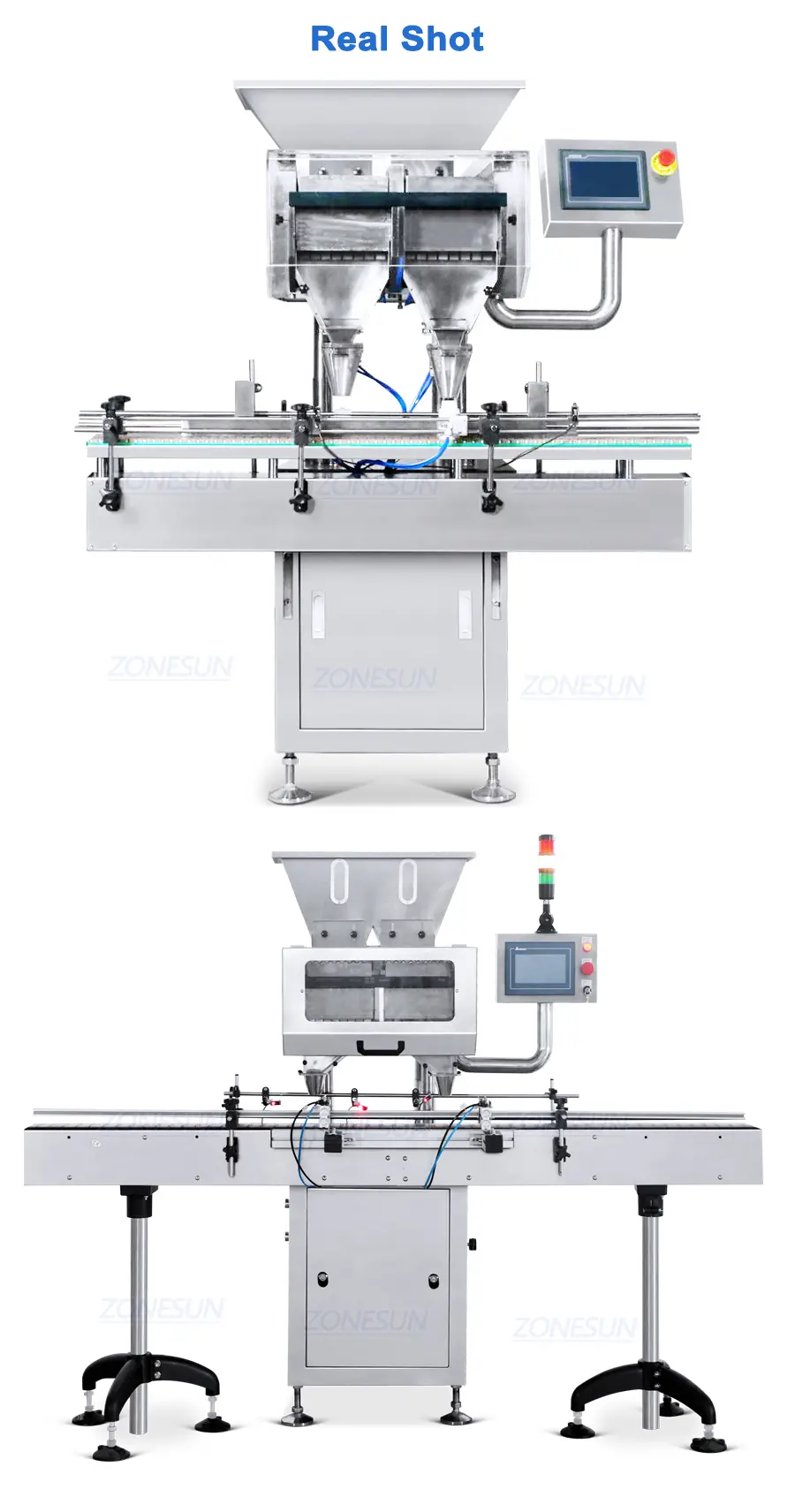 Imagen real de la máquina contadora y llenadora de tabletas