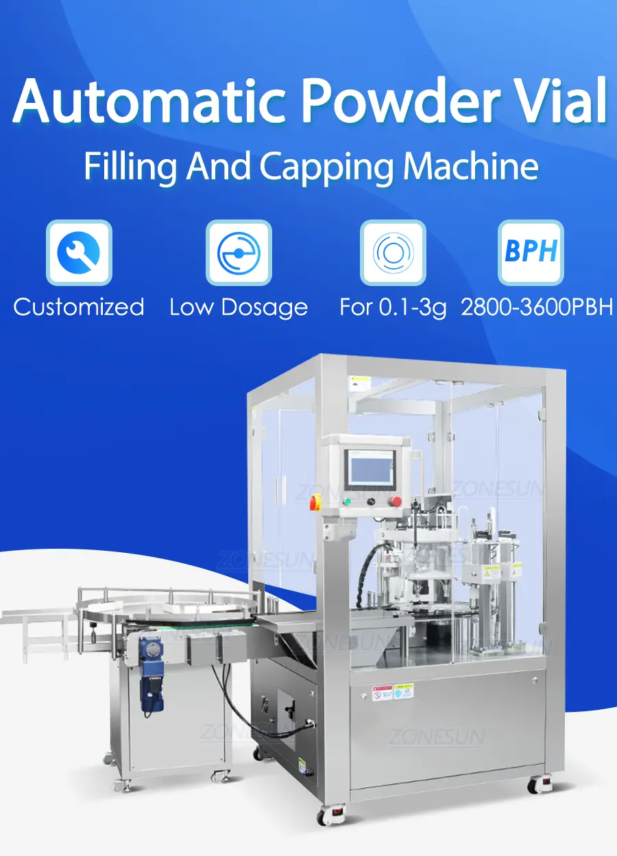 Automatic Powder Vial Filling And Capping Machine