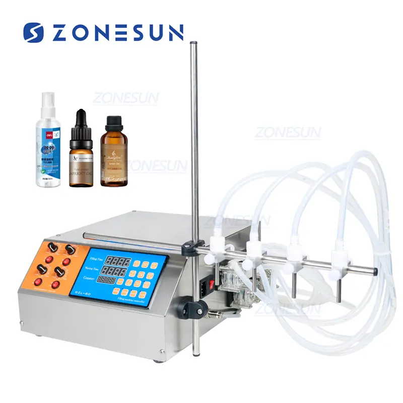 Máquina llenadora de líquidos semiautomática