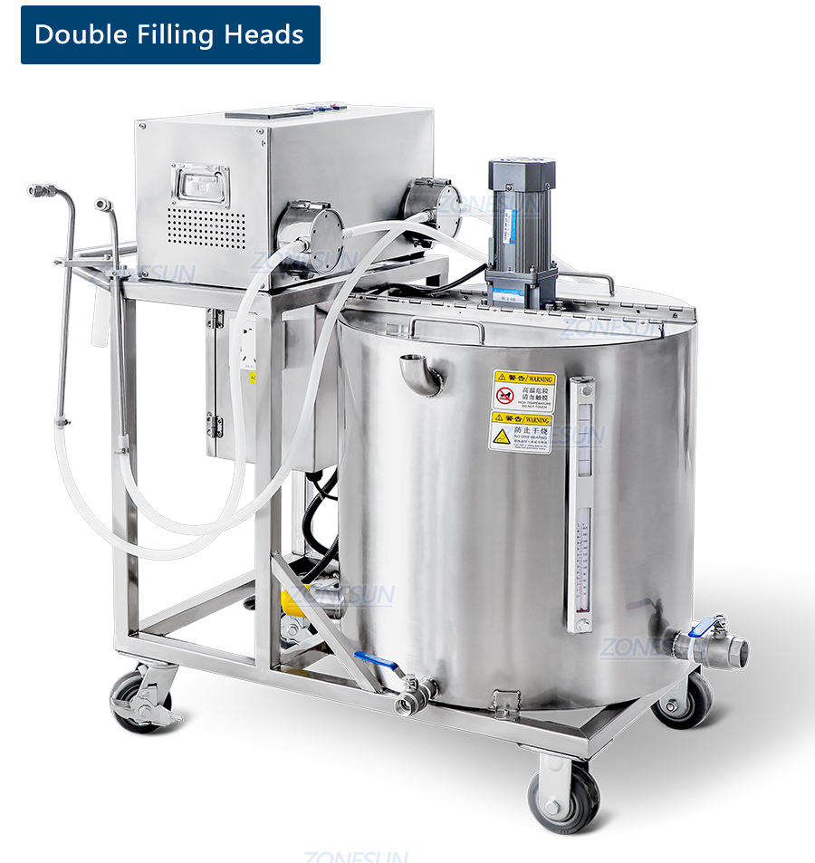 Real Shot of 2 heads candle filling machine