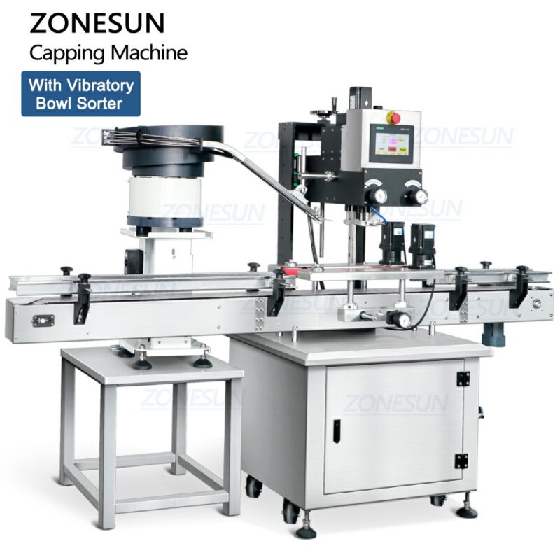 Automatic Capping Machine With Cap Feeder