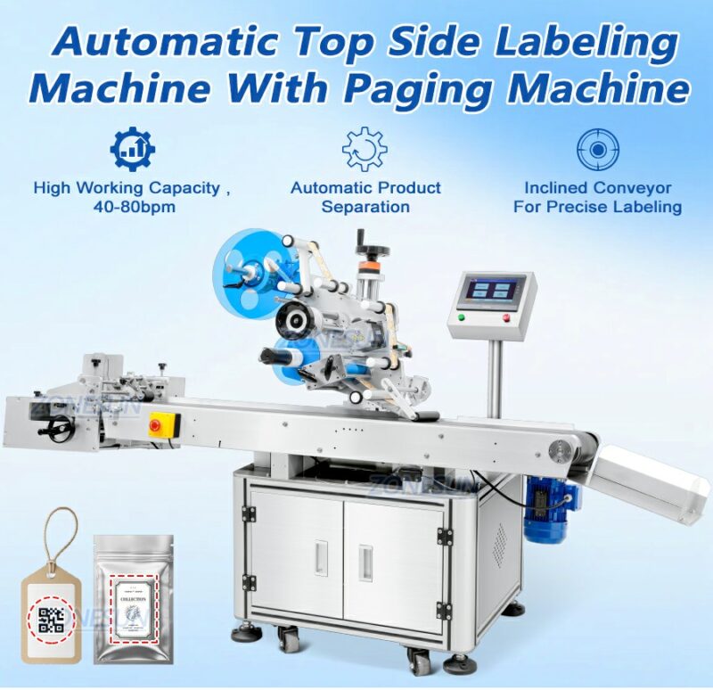 Automatic Flat Paper Pouch Separating Labeling Machine