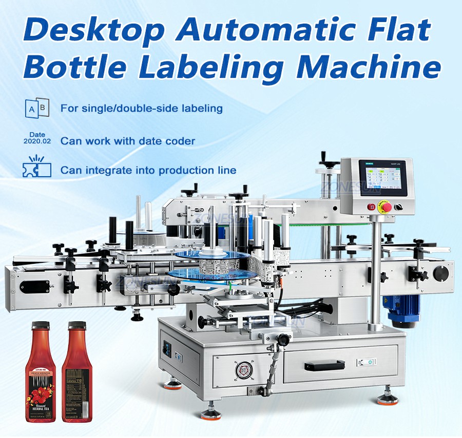 Máquina etiquetadora automática de botellas cuadradas