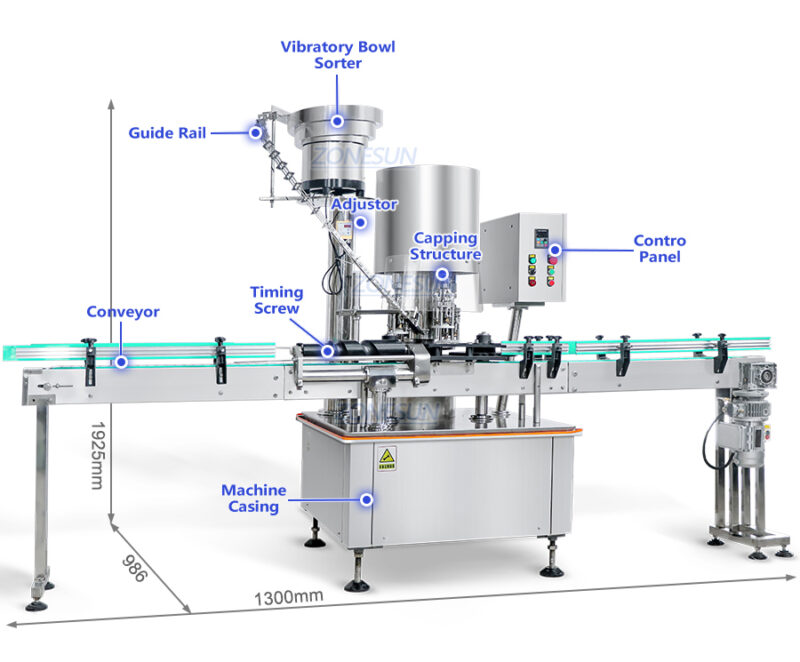 Screw Capping Machine Ropp Automatic ROPP Capping Machine With Cap Feeder