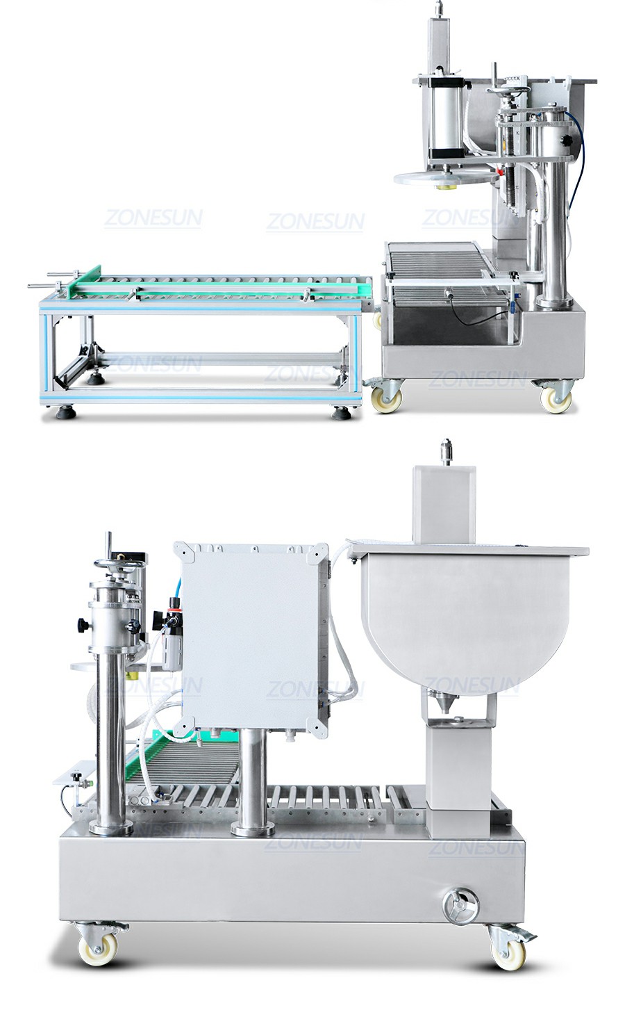 Real Shot of paint filling and capping machine