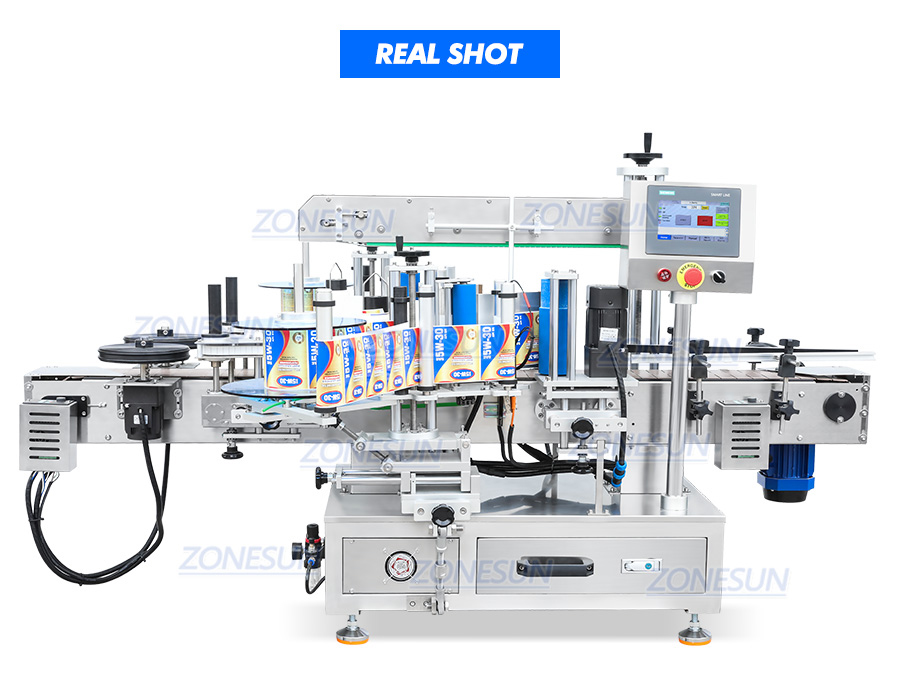 Imagen real de la máquina etiquetadora de pegatinas