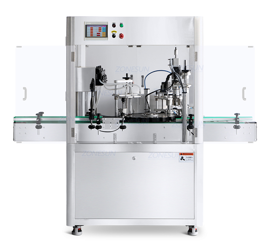 Máquina rotativa de llenado y tapado