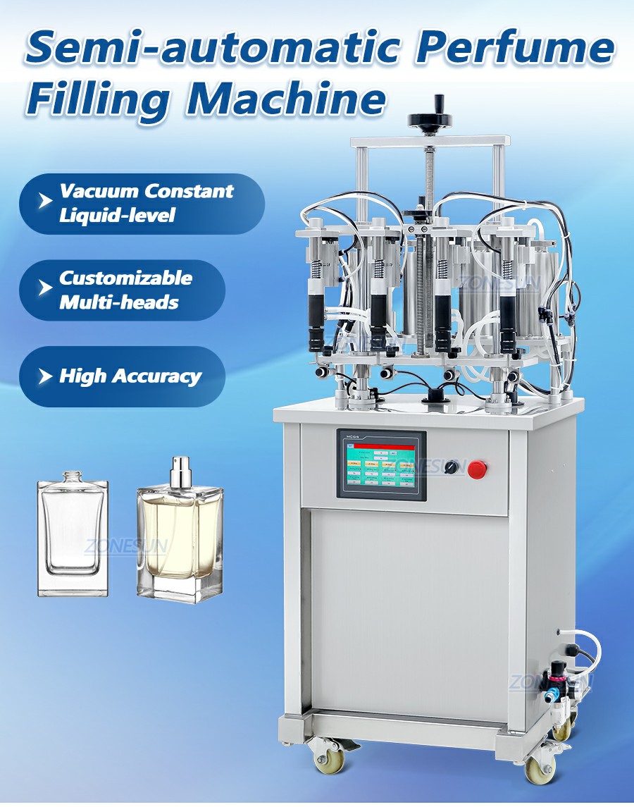 Llenadora de perfume semiautomática de 4 cabezales