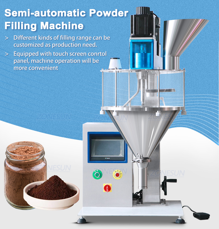 Máquina llenadora de polvo semiautomática
