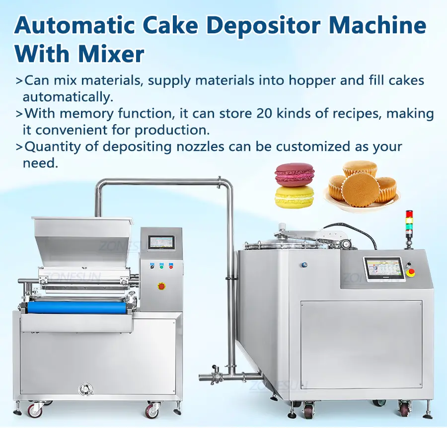 Depositadora de tartas con batidora
