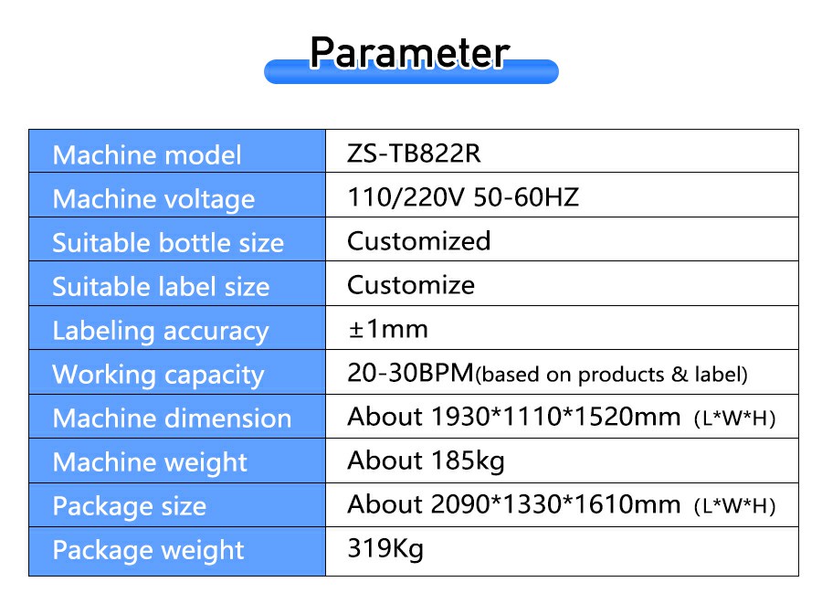 Parameter Of Beer Labeling Machine