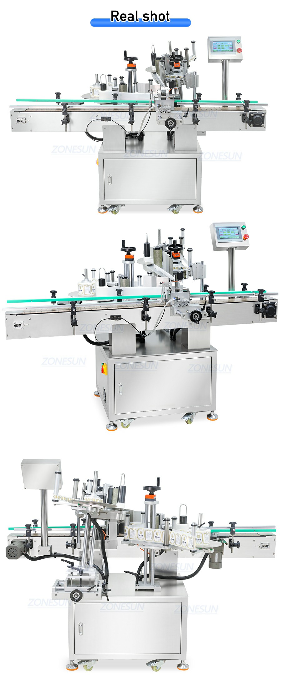 Real Shot of beer bottle labeling machine