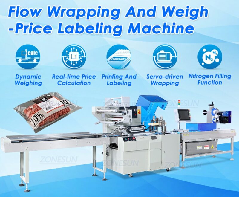 Label Conversion Pound Machine Flow Wrapping And Weigh-Price Labeling Machine