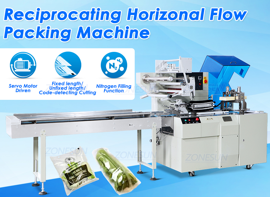 Máquina flow pack para alimentos