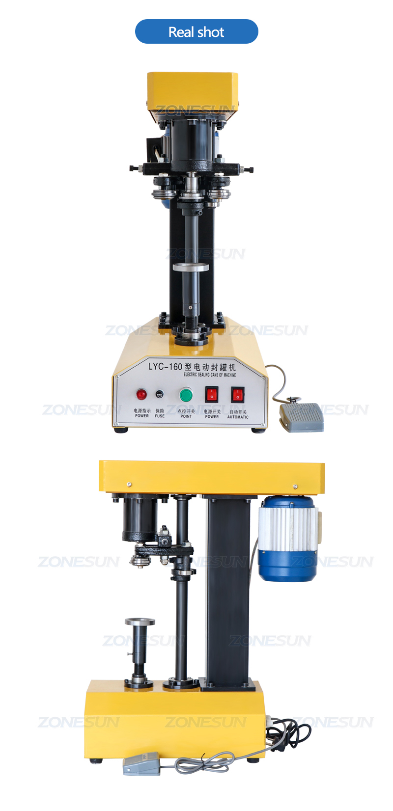 Real Shot of semi automatic can sealer