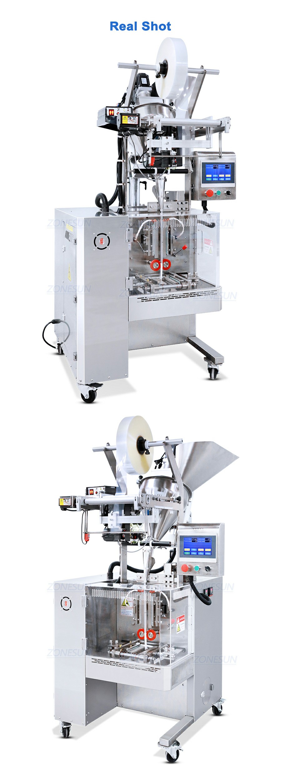 Real Shot of small powder sachet packing machine