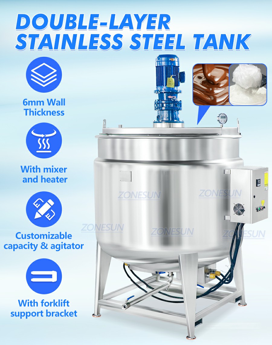 Stainless Steel Mixing Tank With Heater