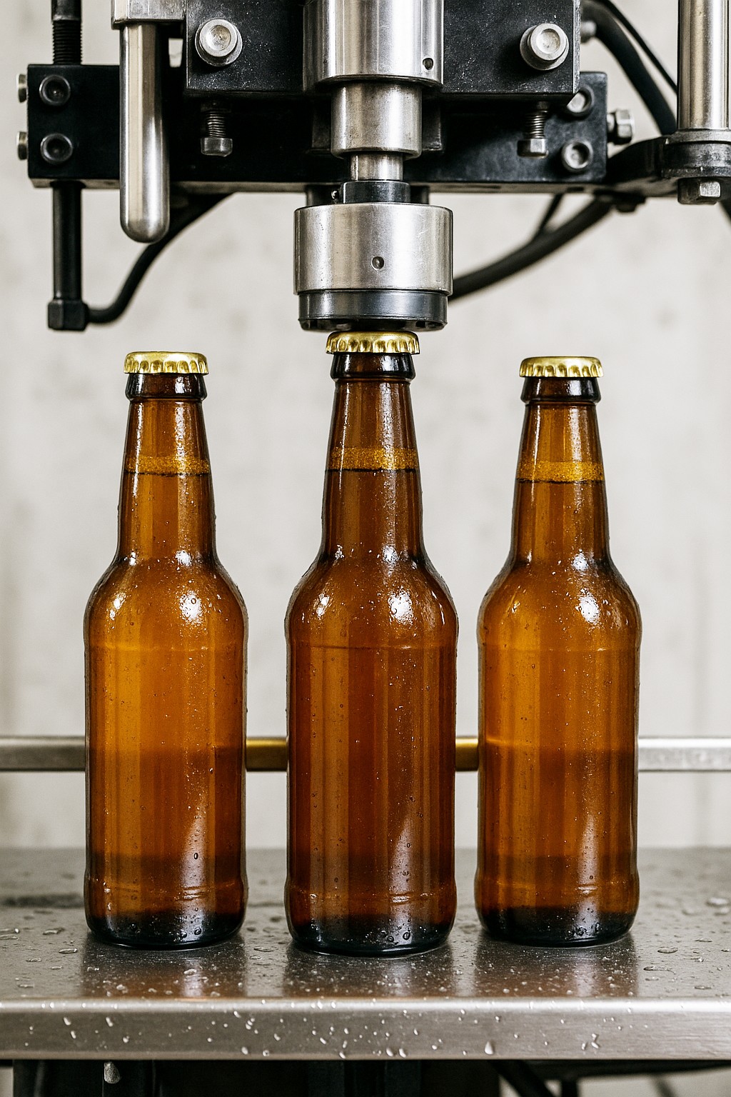 Máquina tapadora de botellas de cerveza
