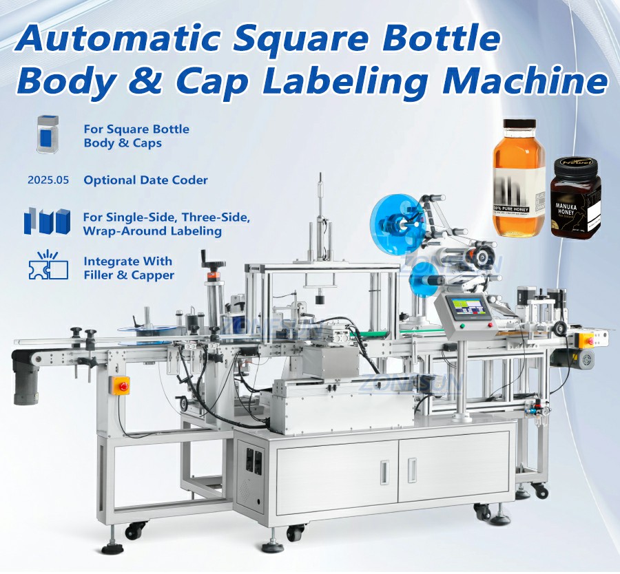 Automatic Wrap Around Labeler With Lid Label Applicator