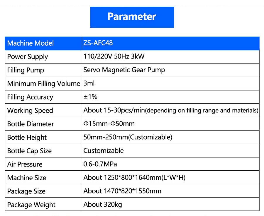 Parameter Of Liquid Collagen Drink Filling Capping Machine