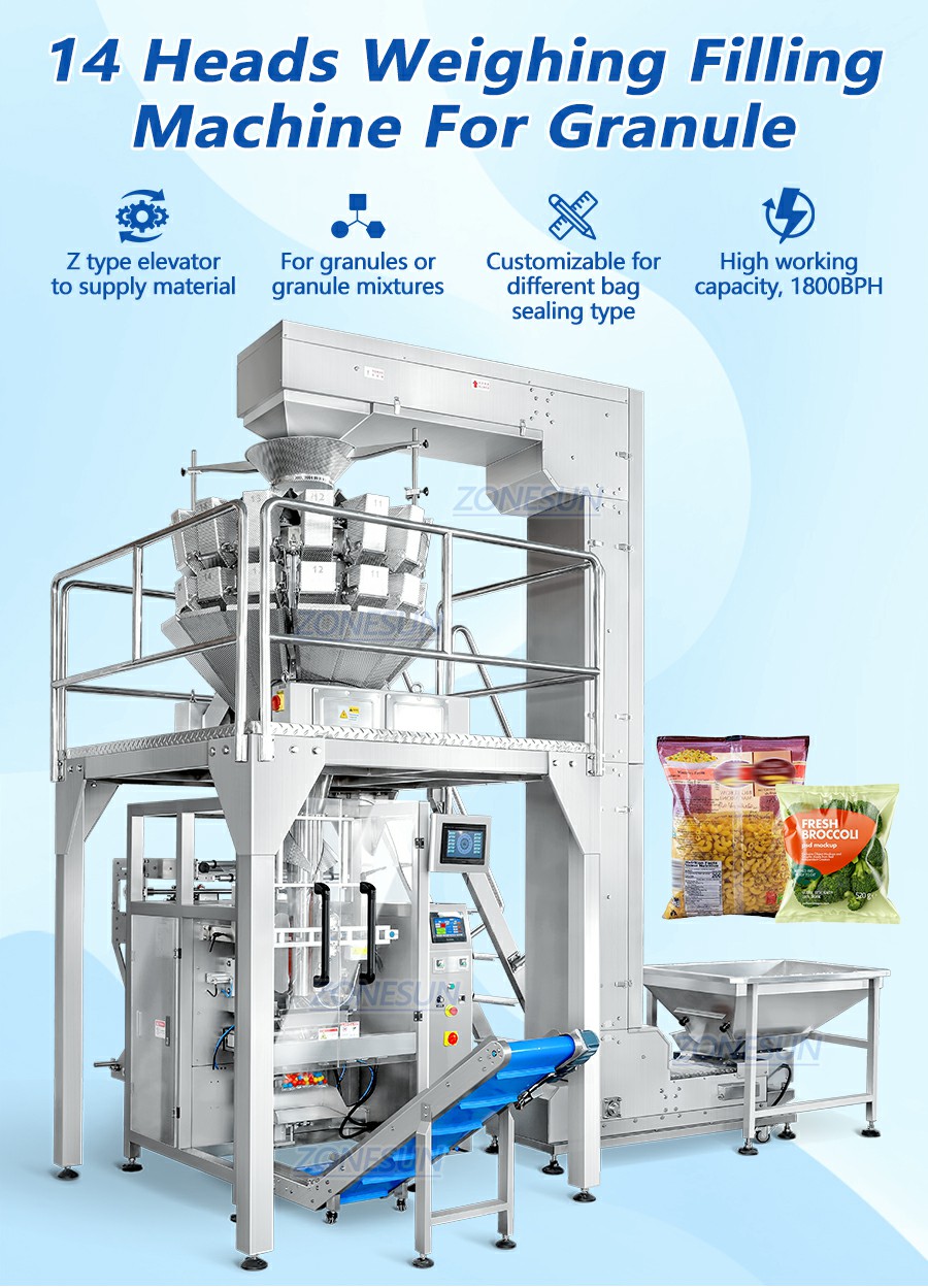 Máquina envasadora multicabezal de albóndigas Gumballs