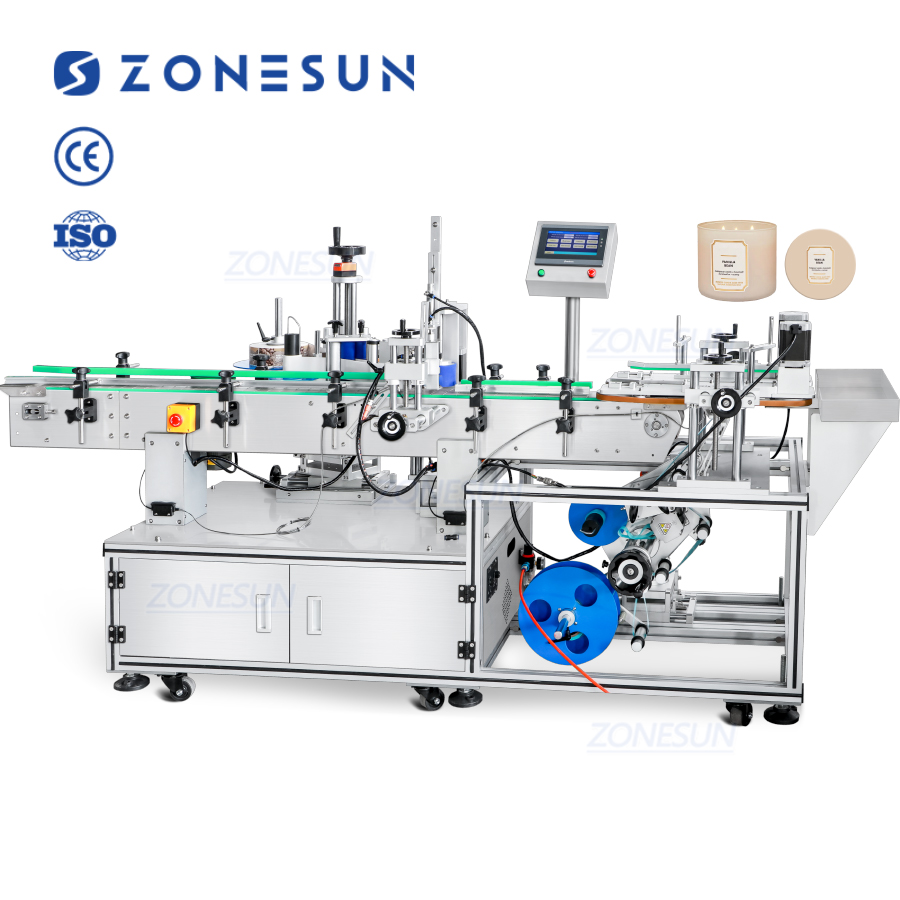 Round Bottle Labeling Machine With Bottom Label Applicator