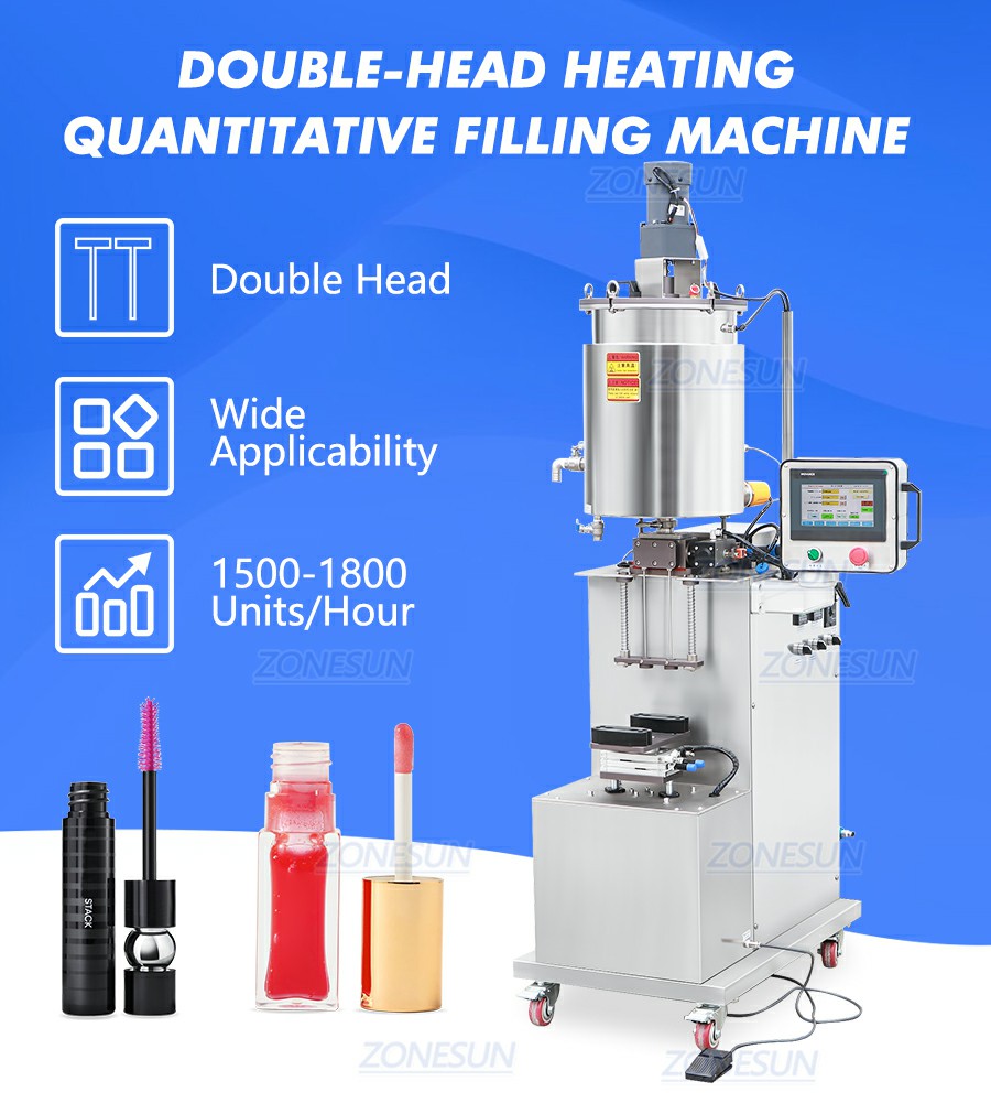 Máquina llenadora semiautomática de 2 boquillas de tinte labial