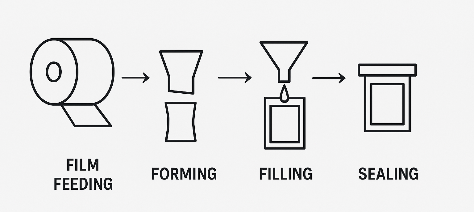 Workflow Of Shampoo Sachet Packaging Machine