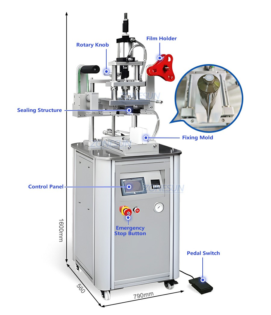 Face Wash Tube Foil Lid Sealing Machine