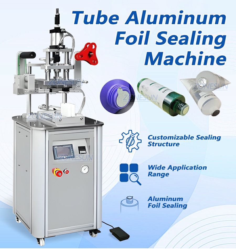 Semi Automatic Foil Lid Sealing Machine For Squeeze Tubes