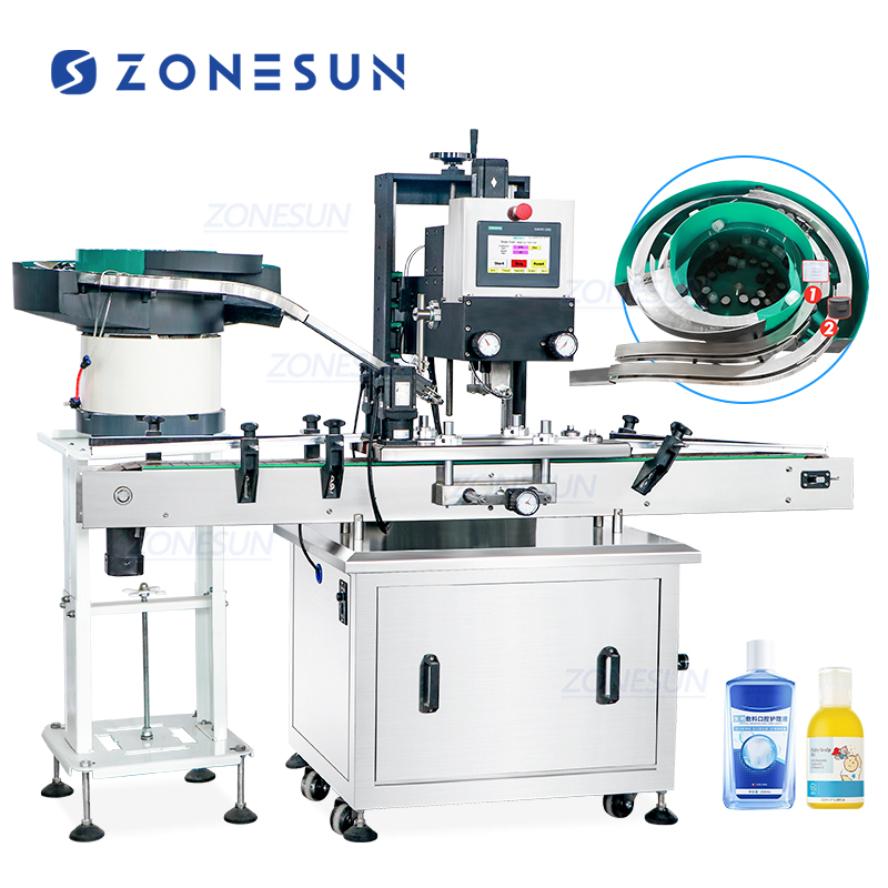 Mesin Pembatasan Botol Otomatis Zs Xg440s2 Dengan Rel Pemandu Ganda