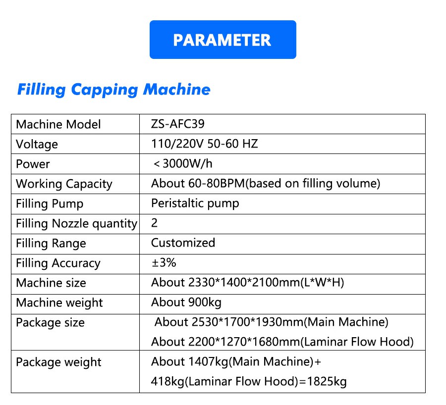 Parameter Of Vial Filling And Capping Machine Parameter Of Vial Filling And Capping Machine