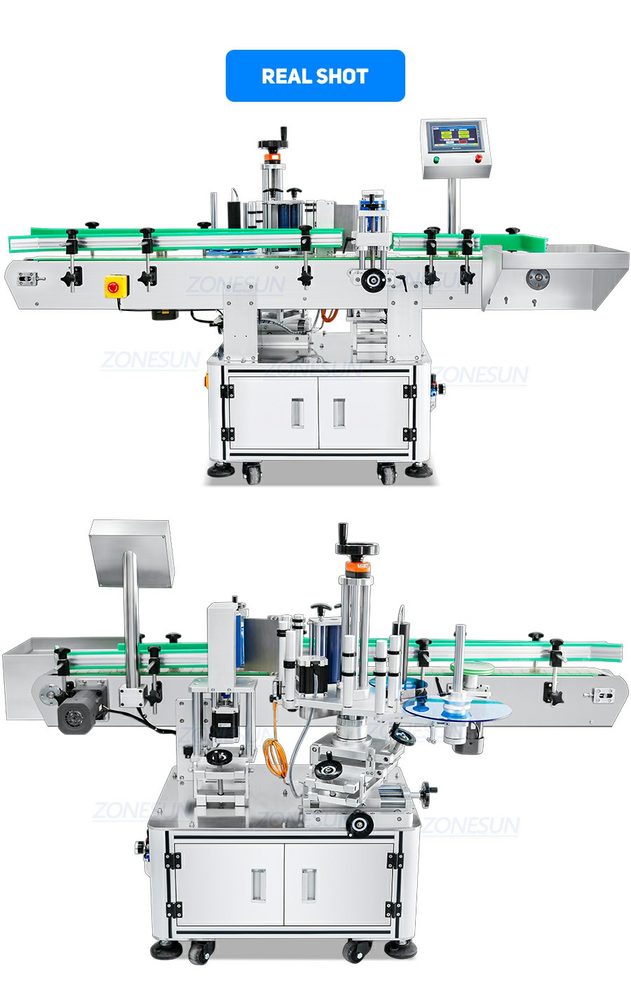 Máquina etiquetadora automática de botellas redondas