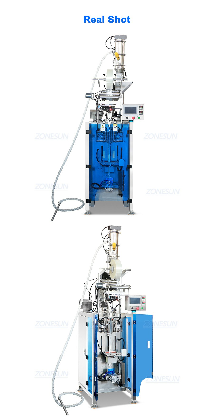 Máquina envasadora de sobres de polvo con alimentador de polvo Máquina envasadora de sobres de polvo con alimentador de polvo