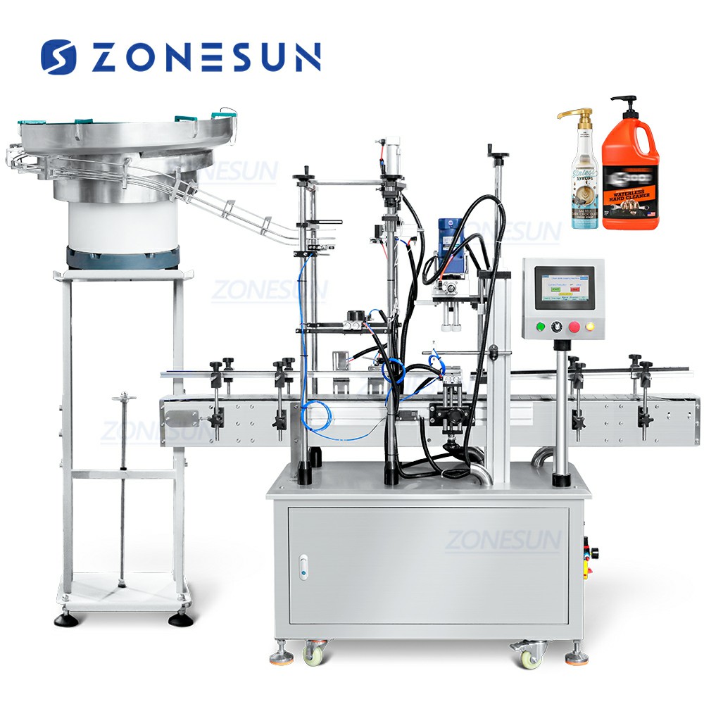 Máquina taponadora automática de botellas de gel de ducha