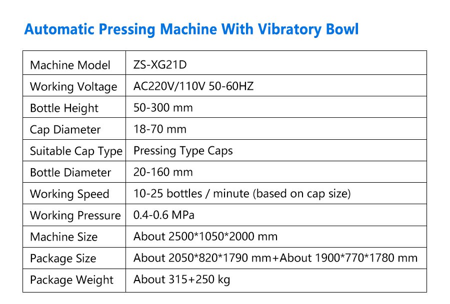Parameter Of Automatic Cap Pressing Machine Parameter Of Automatic Cap Pressing Machine