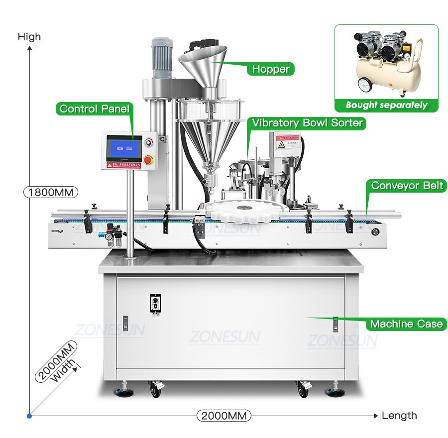 Automatic Powder Bottle Filling Capping Machine Automatic Powder Bottle Filling Capping Machine