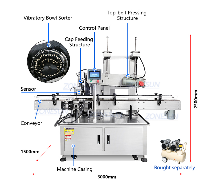 Tapadora automática de botellas de whisky
